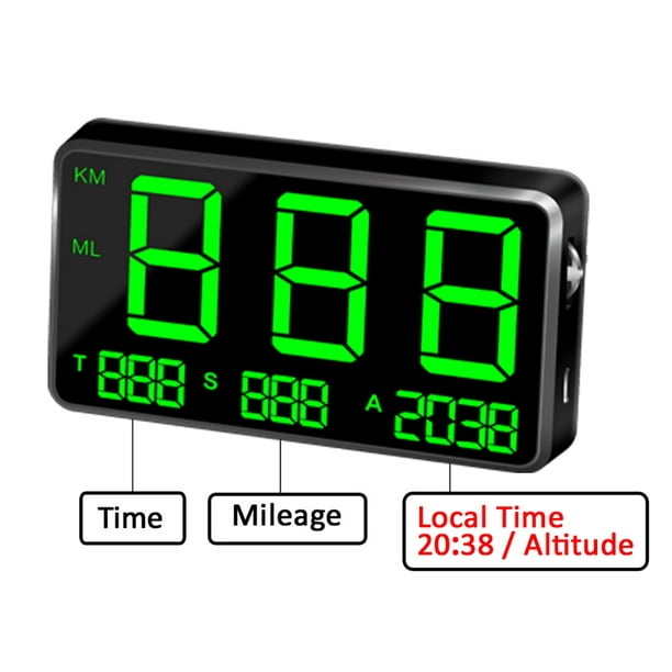 Car Digital GPS Speedometer Head Up Display Overspeed Altitude Warning Alarm